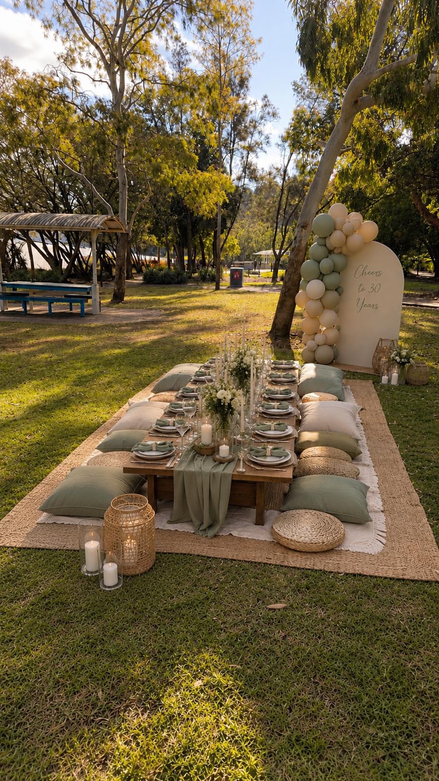 Birthday picnic setup
